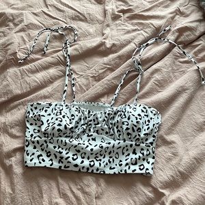B&W Leopard Print Crop Top
